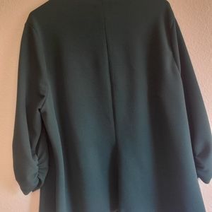 Torrid 2x Green Crepe Drape Blazer